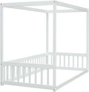 Legno in legno massello pino casa a forma di tetto struttura a baldacchino <span class=keywords><strong>letto</strong></span> <span class=keywords><strong>Montessori</strong></span> per bambini bambini <span class=keywords><strong>letto</strong></span> piccola casa <span class=keywords><strong>letto</strong></span> - Product Image 2