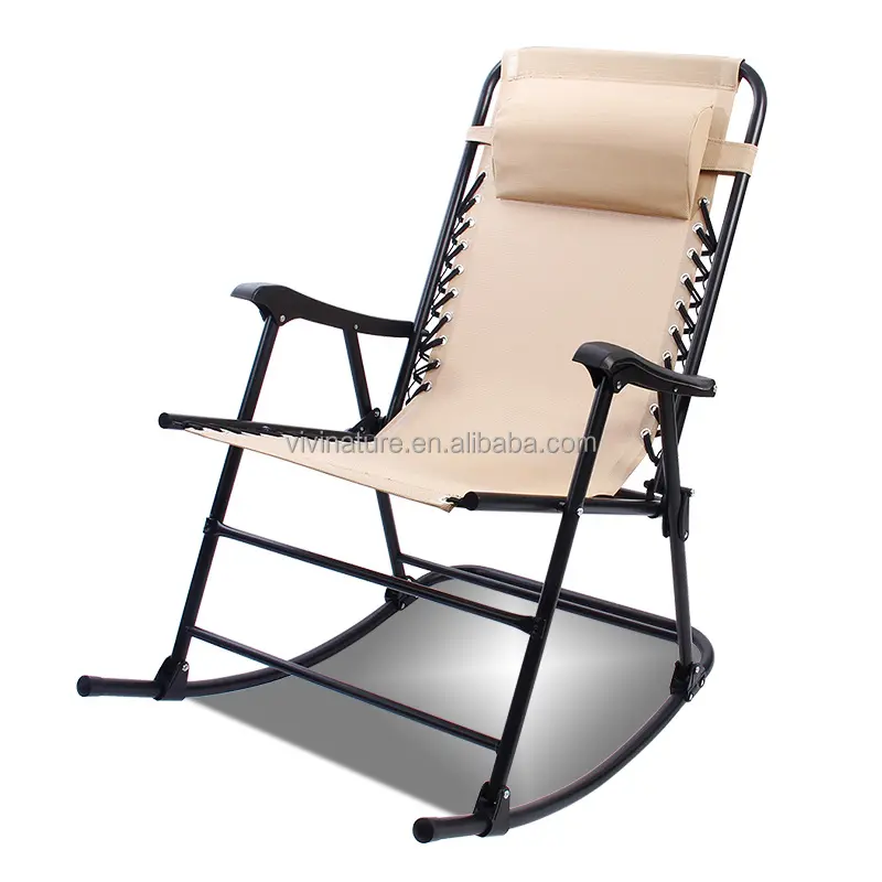 Outdoor Textilene Zero Gravity Folding Lounge Rocker Opvouwbare Schommelstoel