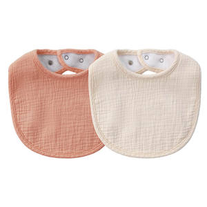 Bavoirs pour bébé en mousseline à fermeture à pression réglable, nouveau-né, couleur unie, serviette carrée douce, tissu à rotule, alimentation, 100% coton, bandana pour bébé, bavoirs anti-bave - Product Image 1