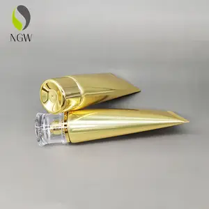 Benutzer definierte hoch glänzende Gold Silber Aluminium Kunststoff rohr Leere Metall kosmetik Squeeze Laminated Tubes Verpackung für Hand creme