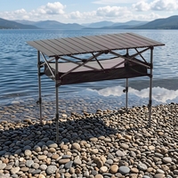 Meilleur Choix Table Pliante de Camping Moderne Légère 95cm avec Plateau et Pieds en Acier Carbone Robuste Résistante à la Rouille pour Extérieur et Plage