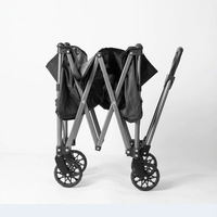 Chariot de camping pliable robuste pour l'extérieur, chariot de plage et de courses pliable avec roues, vente en gros d'usine