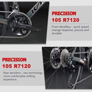 Vélo de course sur route en fibre de carbone RTS T700 avec freins à disque hydrauliques, 24 vitesses, pédales ordinaires, jeu de roues 700C pour cyclisme professionnel - Product Image 3