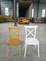 Chaise en plastique X à dossier croisé incassable, empilable, pour événements, restaurants, mariages, bistrot, vintage, intérieur/extérieur, salle à manger