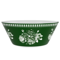 Assiette de table en porcelaine fine verte à motif floral vintage, assiettes de présentation en céramique à motif floral rétro pour la décoration de table de mariage et de fête