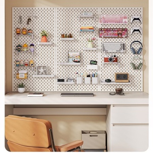 <span class=keywords><strong>Panneau</strong></span> perforé <span class=keywords><strong>mural</strong></span> en acier inoxydable épaissi pour <span class=keywords><strong>rangement</strong></span> et présentation, idéal pour l'entrée - Product Image 3
