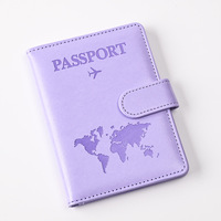 Pemegang paspor perjalanan ramping dompet modis perlindungan RFID Aman & aman tombol magnetik cukup ruang dan tempat kartu Sim