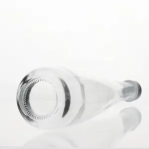 330ml 500ml Clear Bowling Shape Super White Glass Juice Bottle For Juice