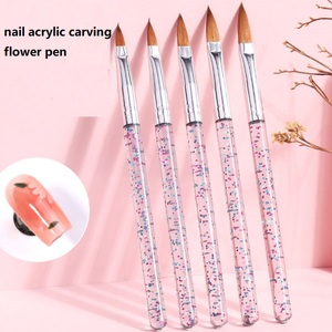 Lot de 5 pinceaux à paillettes pour nail art, pour la sculpture florale, la poudre, le gel acrylique français, pour la manucure et le design - Product Image 6