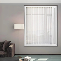 Stores verticaux sans fil à double couche en maille non tissée anti-insectes pour fenêtre coulissante de chambre