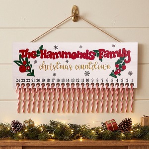 Novedoso Calendario <span class=keywords><strong>de</strong></span> Adviento Navideño para Colgar en Casa, con 24 Soportes para Bastones <span class=keywords><strong>de</strong></span> Caramelo, Letrero Personalizado con Cuenta Regresiva para Navidad - Product Image 1