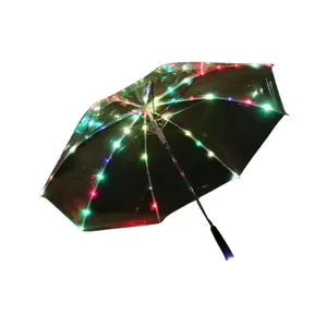 N43 nuevo paraguas de moda personalizado creativo ledluminous paraguas transparente al aire libre tiro paraguas creativo