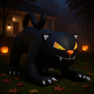 Decoración Inflable de Gato Negro para Jardín de Halloween, Decoración de PVC para Exteriores para Exhibición Festiva - Product Image 2