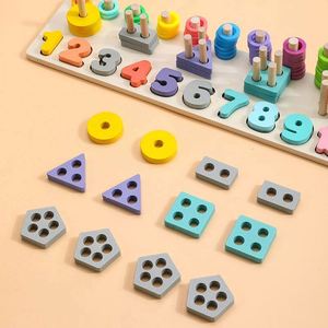Wholesale Kids Wood Stacking Blocks Gift Number Sorting Montessori Math Learning <b>Puzzle</b> Toys with Color <b>Box</b> Packaging - Product Image 5