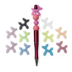 Sûr Silicone sans BPA lueur dans le noir 3D chien Animal perles focales pour stylo accessoires bricolage fabrication de bijoux - Product Image 1