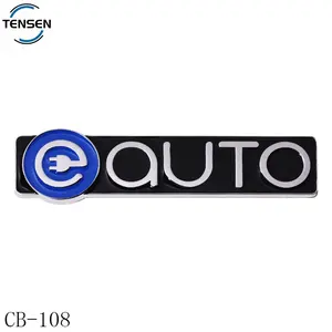 Durable car emblems making chrome plating embossed plate letters automotive charge logo with sticker