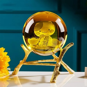 Trofeo de Premio en Forma de Domo Transparente, Esfera Decorativa de Cristal K9 al por Mayor, Base de <span class=keywords><strong>Metal</strong></span>, Grabado Láser Personalizado, Regalos de Amor en Cristal - Product Image 1