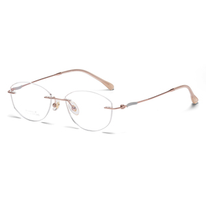 Không có vành Titanium kính khung thiết kế thương hiệu siêu nhẹ Frameless Vòng Kính mắt phụ nữ kính quang học - Product Image 4