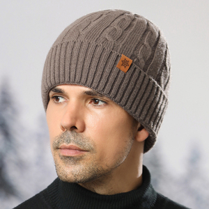 Bonnet souple <span class=keywords><strong>en</strong></span> tricot torsadé <span class=keywords><strong>à</strong></span> bord profond et cache-<span class=keywords><strong>cou</strong></span> confortable avec logo personnalisé, ensemble gants, écharpe et chapeau pour l'hiver - Product Image 4