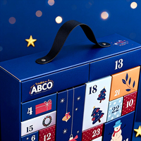 Boîtes cadeaux calendrier de l'avent en carton recyclable avec dorure à chaud, revêtement UV et design personnalisé en relief, boîte surprise pour Noël