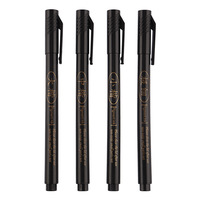 Stylo de calligraphie à poils doux de style TikTok, manche en plastique, disponible en grand/moyen/petit format, ensemble complet