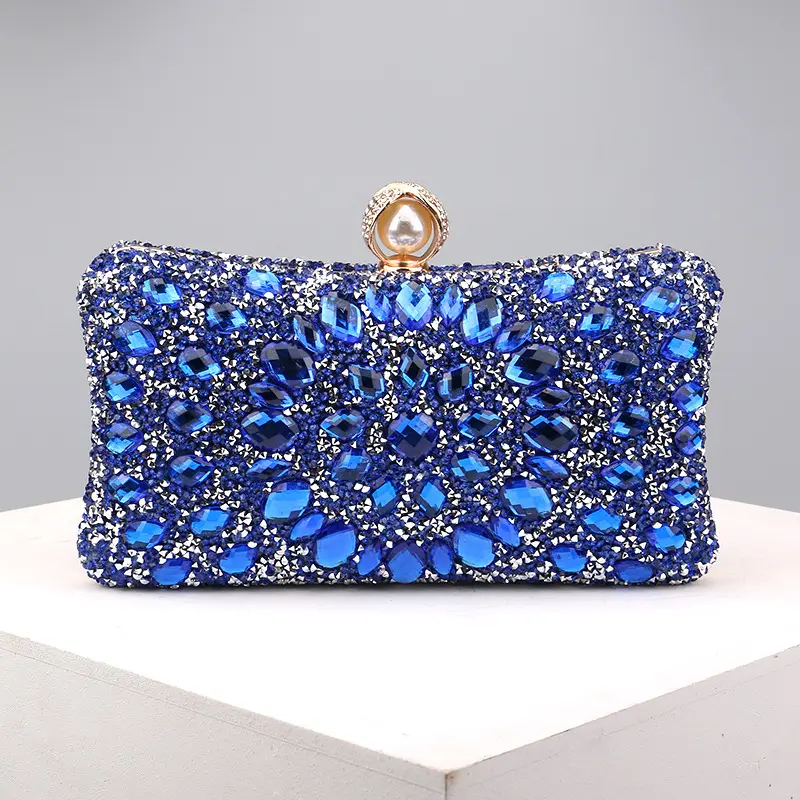 Ladies shiny diamond clutch purse evening bags for women luxury style party dinner fancy bags bling bling wedding rhinestone bag