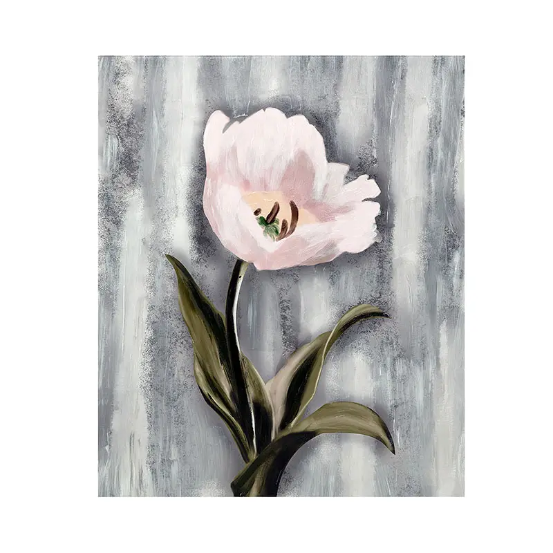 Handmade Wall Painting Floral Art Prints Pink Flower Canvas Art Wall Decoration Painting