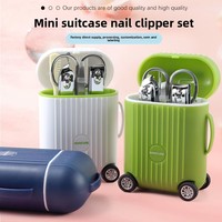 Ensemble de coupe-ongles de voyage miniature pour la maison, 8 pièces, ciseaux à ongles créatifs, outils de manucure, acier inoxydable, acier au carbone, étui