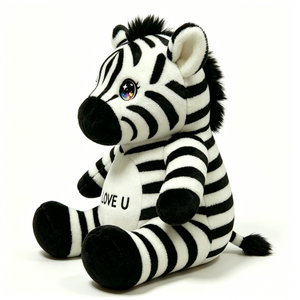 Peluche de cebra de dibujos animados con pestañas largas, juguete decorativo para la habitación infantil con temática de safari. - Product Image 3
