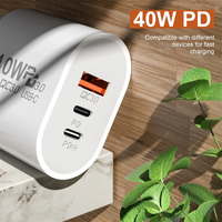 Pengisi Daya Ponsel Pengisi Daya Cepat Pd 40W Colokan USB-C Adaptor Daya untuk Ponsel 13 14 15 16 20W Pengisi Daya Dinding US EU