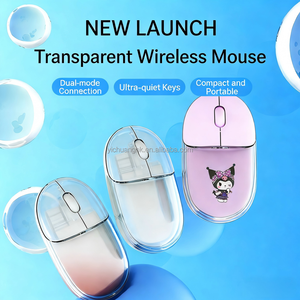 Ratón Inalámbrico USB Ergonómico y Ligero con Sensor Óptico Retroiluminado RGB Transparente para Computadoras y Portátiles - Product Image 3