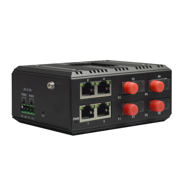 Industrial Managed Network Switch 4-Port GE Gigabit Poe Network Switch With 4 Fiber Port