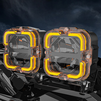 Offroad 4 pouces 65W Ambre DRL LED Cube Lumières Conduite Brouillard Pods Lampe Carré LED Travail Lumière pour Camion Pickup SUV ATV UTV Bateau 4x4