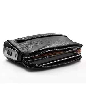 Meilleur cadeau : Sac à main en cuir véritable antivol pour hommes d'affaires, avec fermeture éclair à empreinte digitale, modèle <span class=keywords><strong>Cappuccino</strong></span> CAPT001, livré avec boîte cadeau - Product Image 5