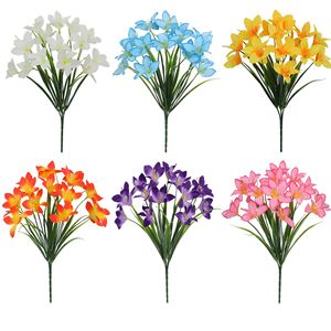 Bouquet de fleurs artificielles en lys, style rustique, décoration florale, fleurs en plastique pour la décoration intérieure et extérieure et accessoires de photographie - Product Image 3