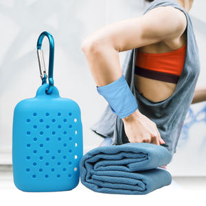 Customized Quick Dry Eco-Friendly Polyester <b>Travel</b> Outdoor Indoor Sport Magic Instant Ice Microfiber Cooling <b>Towel</b> Silicone Case - Product Image 1