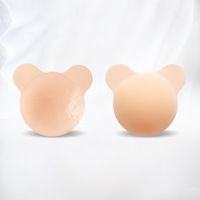 Cache-tétons en silicone sexy, invisibles, sans couture, en forme d'oreilles de lapin, réutilisables, adhésifs, lavables, sans bretelles, imperméables, pour femmes