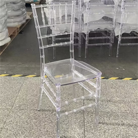 Haute qualité Portable PC acrylique clair chaise pour hôtel salle à manger chambre Villa-budget amical cristal Transparent meubles
