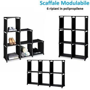 Modular <b>Shelf</b> 6 Cubes 107x29x108 Cm Waterproof Cube Cabinet Storage <b>Unit</b> For Home Office Bedroom - Product Image 3