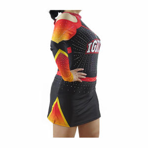 2023 Venta al por mayor Carnival Cheer Dance <span class=keywords><strong>Disfraces</strong></span> Diseña tu propia falda de fútbol Hot Girl Red All Star Cheerleading Uniformes - Product Image 2