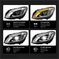 Phares avant modifiés pour Mercedes-Benz Classe C W205 2015-2022, 12V, avec feux de jour LED Maybach et clignotants dynamiques