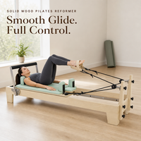 Reformer de Pilates de Madera Verde Menta, Equipo de Fitness para Estudio, Venta al por Mayor, OEM, ODM, Proveedor de Entrenamiento de Yoga y Core