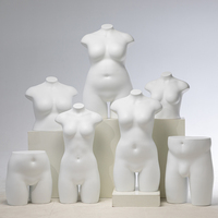 Manekin Torso Setengah Badan dari Fiberglass yang Tahan Lama dengan Finishing Putih Matte, Manekin Tanpa Kepala untuk Pajangan Pakaian