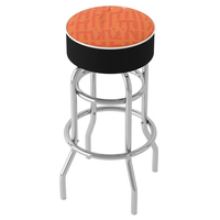 Tabouret de bar pivotant en métal chromé de qualité supérieure, double anneau, non pliable, pour vente en gros