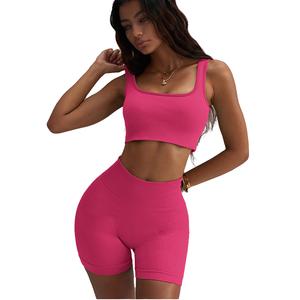 Ensemble de sport sans couture pour femmes, soutien-gorge de sport et short, ensemble de vêtements de sport pour la remise en forme, le yoga et les activités sportives - Product Image 2
