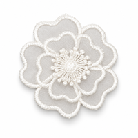 Applique brodée 3D en dentelle florale à coudre ou thermocollante pour robes, vêtements, sacs, mariages, artisanat DIY, décoration et art