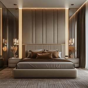 Lit moderne et élégant de style panneau modulaire CloudLike Comfort Mobilier de maison de chambre à coucher rembourré directement en usine en cuir solide et durable - Product Image 3