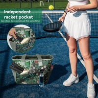 Sac fourre-tout personnalisé OEM rétro imprimé grande capacité pour raquettes de pickleball avec bandoulière, sac de sport extérieur pour tennis et badminton