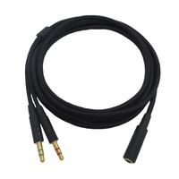 Kabel Splitter PC kepang, kabel ekstensi untuk Kingston HyperX Cloud Stinger Mix Alpha headset Gaming 3.5mm kabel splitter