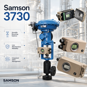 ตัวควบคุมวาล์วอัจฉริยะ Samson 3730 พร้อมระบบ HART ดิจิตอล ตัวกระตุ้นลมแบบนิวแมติก สำหรับระบบควบคุมน้ำมัน แก๊ส และน้ำในระบบบำบัดน้ำ  แบบลูกบอลเหล็ก/แบบลูกโลก - Product Image 1